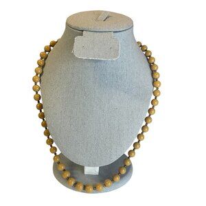 Tan faux pearl unmarked unbranded Beaded Necklace old money retro